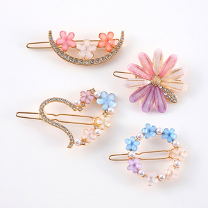 Korean Style Floral Crystal Hair <b>Clip</b> Women Frog <b>Clip</b> Daily Headdress <b>Spring</b> 2024 Yiwu Origin - Product Image 2