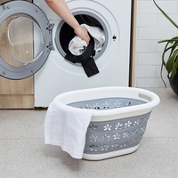 Panier à linge portable pliant de grande capacité 20L seau pliable en plastique de stockage facile
