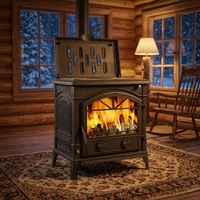 Poêle à granulés et à bois en fonte moderne pour cuisine et extérieur, écologique, durable, chauffage Bestfire CL-F14-TP