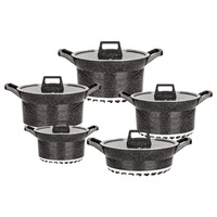 Ensemble de cuisine moderne antiadhésif UNIQUE de 10 pièces avec marmite en pierre Maifan et ustensiles de cuisine pour cuisinière à gaz (POT)