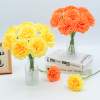 Fleur artificielle de carnation à tige courte en soie, pour arrangements de décoration de table à domicile, vente en gros