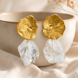 Orecchini Vintage a Forma di Foglia di Loto con Texture Colorata Irregolare, Regali per Feste Femminili - Product Image 6
