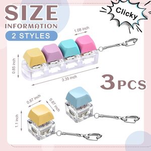 Nouveau jouet anti-stress tendance 4-en-1 : clavier, clicker, porte-clés et bouton anti-stress pour adultes - Product Image 2