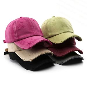 <b>Vintage</b> Distressed Jean Hat Low Profile Frayed Bill Unstructured Cotton Dad Hats Washed Denim Ripped Baseball <b>Cap</b> for Women Men - Product Image 1