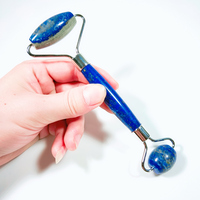Outils de massage en lapis-lazuli 100 % naturel, rouleau de jade et grattoir pour le visage, le cou et le corps, cadeau promotionnel personnalisé