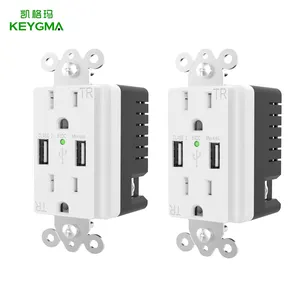 Enchufe de pared usb de 4.8A, enchufe de EE. UU., toma de corriente eléctrica para muebles