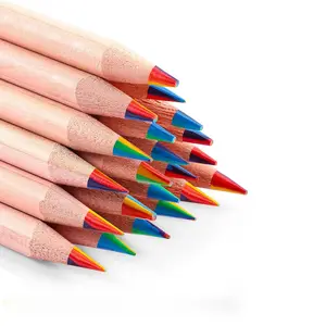 定制彩色铅笔4合1多色铅画彩色铅笔高品质彩虹铅笔