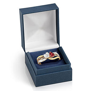 H086 Anello di Fidanzamento a Forma di Cuore con Cristalli e Strass, Placcato in Oro 18K, Gioiello Raffinato da Donna con Incastonatura a Pavé - Product Image 4