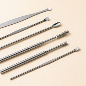 Juego de limpiadores de oídos de acero inoxidable, herramienta portátil de limpieza de oídos de 6 piezas para adultos, uso doméstico - Product Image 4