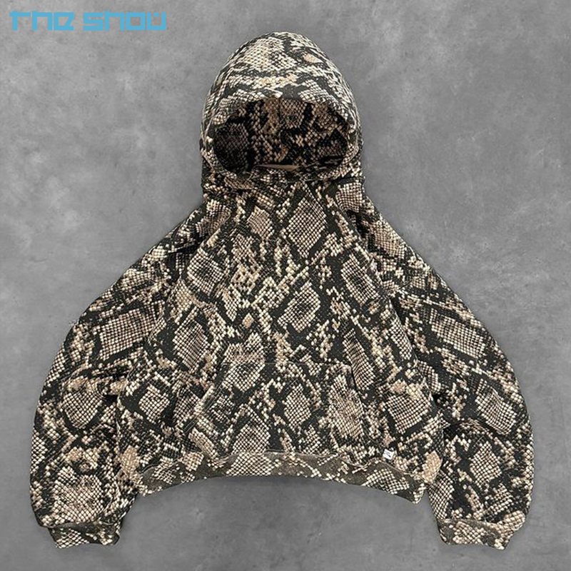 Small Box Hooded Sweatshirt Snakeskin Snake Hoodie - New Design
