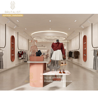 Idées de présentation de vêtements simples Présentoir de meubles de magasin de tissus en bois personnalisé Présentoir de jeans de magasin d'intérieur