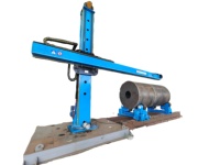 Manipulateur de soudage industriel automatisé à colonne et flèche avec plateforme habillée pour structures en acier