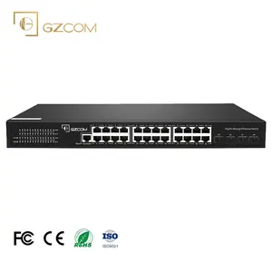 Sakelar Jaringan 24 Port Terkelola Gigabit Pabrikan Profesional L2 dengan Port 4 Gigabit SFP