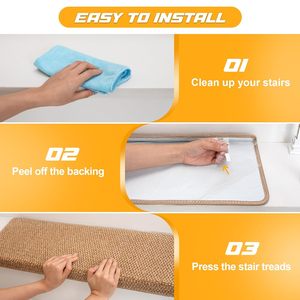 Tapis antidérapant pour sol en polyester écologique, adhésif, pour escaliers, marche, marchepied - Product Image 4