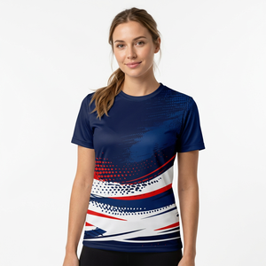 Camiseta de Fútbol Sublimada, Cuello Redondo, Manga Corta, Poliéster que Absorbe la Humedad, para Todas las Temporadas, Deporte A - Product Image 1