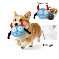 Haustierzubehör Hundespielzeug: Quietschender und vibrierender elektrischer Ball, bissfester, springender Monster-Plüschball mit PP-Baumwollfüllung