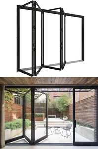 Prima Balcon Accordéon Porte pliante Design Extérieur Aluminium Allié Verre Portes Patio Pliantes - Product Image 2