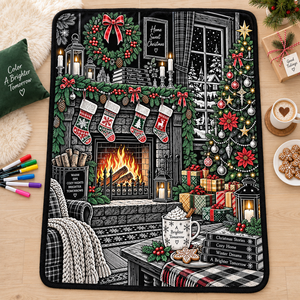 Custom Christmas DIY Coloring Blanket Washable Reusable Soft <b>Flannel</b> Fleece Graffiti Blanket Family Christmas Gift for Kids - Product Image 5