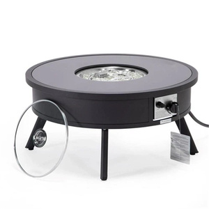 Mesa de <span class=keywords><strong>Chimenea</strong></span> a Gas con Estructura de Hierro con Recubrimiento en Polvo Negro, Portátil, Incluye Juego de Póker, Uso en Interiores/Exteriores - Product Image 2
