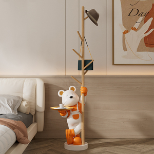 Porte-manteau sur pied en forme d'ours avec plateau, décoration pour chambre et salon, cadeau de pendaison de crémaillère - Product Image 4