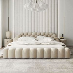 Cama Doble Moderna de Diseño Nórdico, Sofá Cama Multifuncional de Cuero Resistente para Dormitorio, Sala de Estar y Comedor de Hotel - Product Image 3