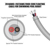 Kabel Robot Kolam Renang Grosir 2x14AWG+2x22AWG Tembaga Berlapis Timah Terpilin Tanpa Daya Apung Kabel Laut Mengambang Bawah Air