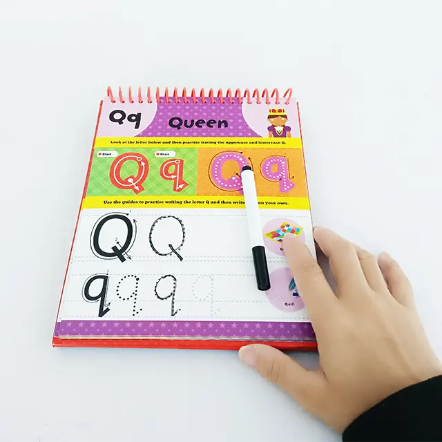 2022 Hot Sale Children's Pen Control Training Kids Hand Painted Book Erasable Paper Card Alphabet Education Toys Number Practice