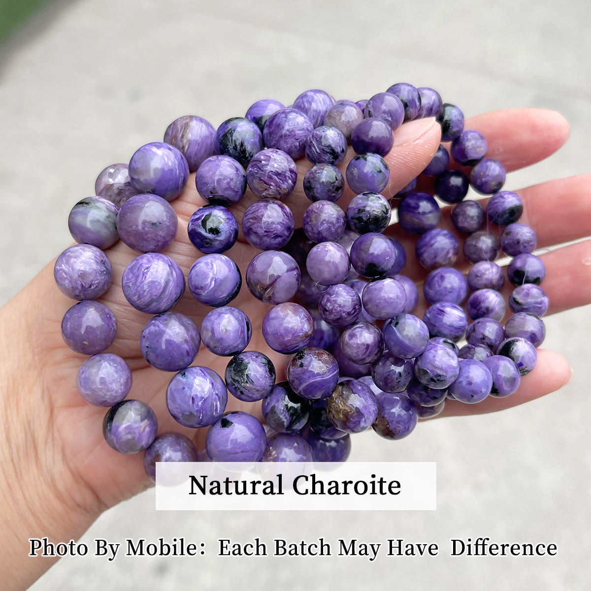 สร้อยข้อมือ Charoite สีม่วงธรรมชาติ