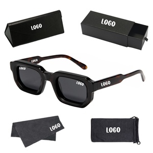 Gafas de Sol Retro con Marco Cuadrado, Lentes Polarizadas TAC Clásicas y Modernas, Marco Cuadrado Grueso de Acetato - Product Image 1