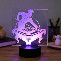 Lampe de Table 3D Billard, Pool, Snooker, LED USB, Veilleuse 3D, Cadeau Nouveauté Décoratif Golf, Lampe Intérieure Intelligente