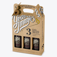 Prix usine dessin animé motif whisky vodka vin boisson ours papier ondulé Kraft boîte d'emballage avec poignée