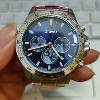 Jam Tangan Quartz Pria Laris 2026 38MM Kaca Mineral Dial Biru Baja Tahan Karat Tahan Air 50M HB