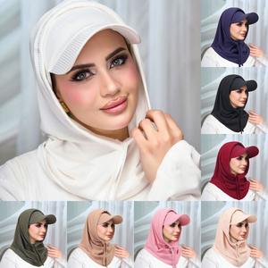 Zifeng OEM Dernier modèle de hijab sport instantané en tissu respirant, foulard long en jersey pour femme avec casquette de baseball, chapeau de sport, turban - Product Image 2