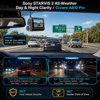Caméra embarquée Civiero A800S 4K avec vision nocturne, ADAS, contrôle par application, GPS intégré, enregistreur de conduite et surveillance de stationnement 24h/24