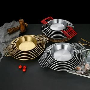 Bandejas de Acero Inoxidable Gruesas Multiusos Personalizadas al por Mayor con Dos Asas, Sartenes <span class=keywords><strong>para</strong></span> <span class=keywords><strong>Paella</strong></span>, Sartén Plana <span class=keywords><strong>para</strong></span> Uso en Cocina - Product Image 2