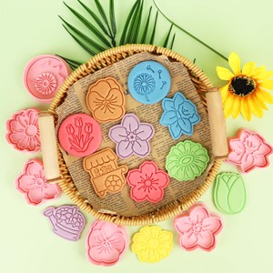 Moule à biscuits imprimé 3D en plastique écologique, série fleurs, motifs cerisier et <span class=keywords><strong>marguerite</strong></span>, pour pâte à modeler DIY - Product Image 6