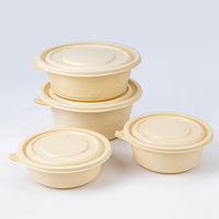 Boîte à lunch jetable épaissie et dégradable à l'amidon de maïs, support de chauffage Durable pour micro-ondes personnalisé