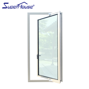 Superhouse 2024 pintu eksterior pintu depan masuk kaca Pivot pintu masuk bingkai Aluminium gaya modern untuk rumah - Product Image 4