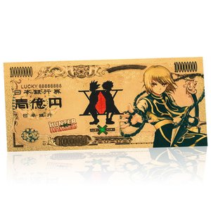 Anime klasik Huntered X Huntered Hisoka peringatan Killua paduan emas uang kertas plastik koin emas Foil edisi terbatas - Product Image 3