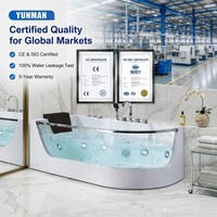 Baignoire Balnéo Moderne Autoportante de Qualité Commerciale, Baignoire de Luxe en Acrylique avec Panneau Transparent, Portable pour Villa