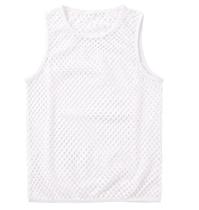 Camiseta sin mangas con perspectiva de calle de malla hueca con personalidad masculina de estilo sexy - Product Image 3