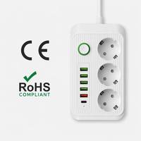 Prise de courant européenne sur mesure de qualité supérieure, panneau PC ignifuge, 16A haute puissance, norme européenne pour tableau de prises domestique, multiprise USB
