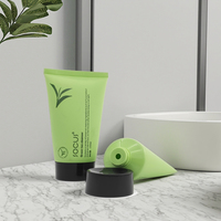 Tube souple en plastique PE vert 50ml 100ml, emballage cosmétique vide, contenants pour nettoyant, crème pour les yeux, crème pour les mains, lotion, bouchon à vis noir LX226