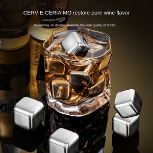 Cubitos de hielo de acero inoxidable reutilizables de calidad alimentaria, accesorios para Bar, cubitos de hielo para whisky, gran oferta - Product Image 2