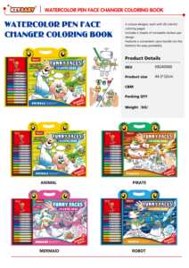 Libro para Colorear Keybaby con Ojos Extraños Personalizados, Bolígrafo <span class=keywords><strong>de</strong></span> Acuarela, <span class=keywords><strong>Caras</strong></span> Divertidas que Cambian <span class=keywords><strong>de</strong></span> Color, Actividad <span class=keywords><strong>de</strong></span> Colorear para Niños Pequeños con Mango - Product Image 2