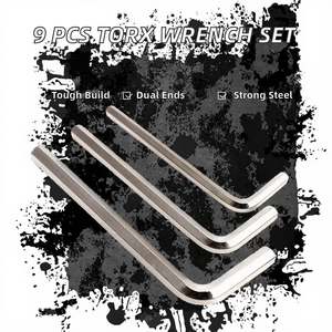 Jeu de 9 clés Torx métriques en L, double embout, en acier au carbone T10-T50, pour réparation automobile et mécanique - Product Image 2