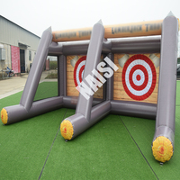 Offre Spéciale populaire personnaliser jeux de sport interactifs en plein air géants hache gonflable en PVC commercial lancer des jeux de défi