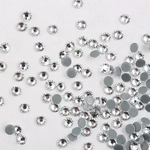 Wholesale Crystal Clear All Size Iron On Strass Crystal Stones Rhinestone Hot Fix Flat Back For Shoes Women Decoration