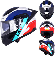 Casque de moto double miroir homologué ECE/DOT, avec grande feuille de frein arrière et anti-buée, modèle LS2FF806Genuine.