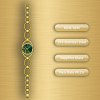 Vente directe en gros d'usine de montres de luxe, bijoux, bracelets, montre-bracelet OEM avec petit cadran en acier inoxydable et logo personnalisé, montre à quartz